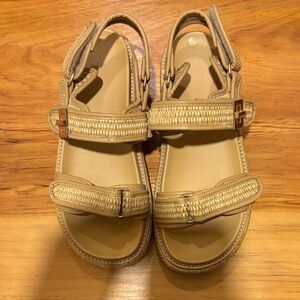 Tan Strappy Sandals with platform
